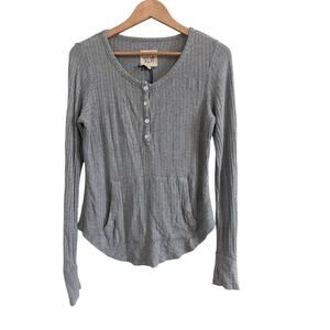 Chaser NWT Gray Waffle Knit Thermal Top Size Small